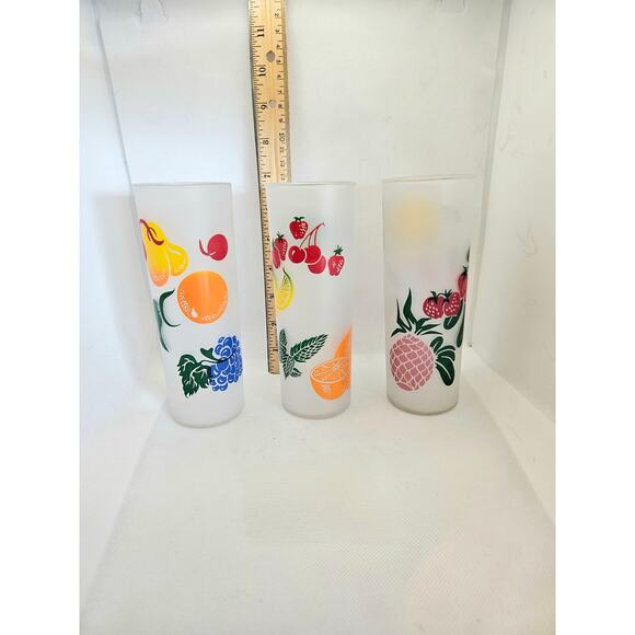 Federal Other - Vintage Federal Glass Tom Collins Glasses, Mid Century Fruit Pattern, set of 3